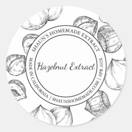 Modern etikett för Hazelnut Extract Sketch Modern