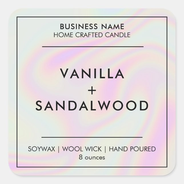 Modern etikett för holografiskt ljus (Framsida)