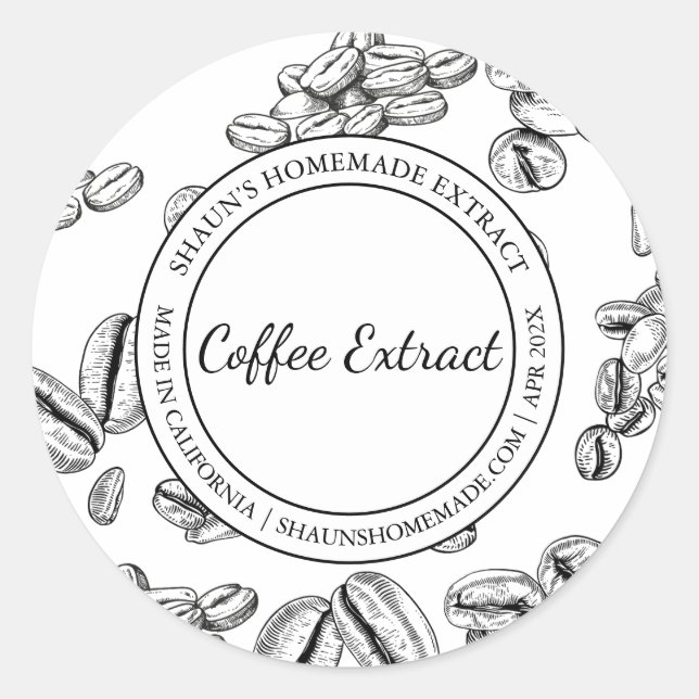 Modern etikett för kaffeextrahering (Framsida)