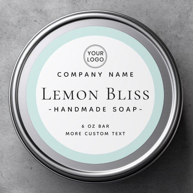 Modern etikett för ljusblått akvakablått gräns (Modern light aqua blue border product label)