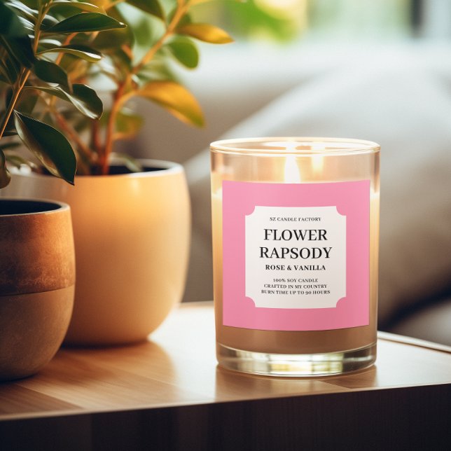 Modern etikett för rosa ljusprodukt (Skapare uppladdad)