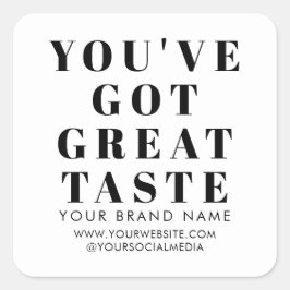 Modern etikett för vit kartong