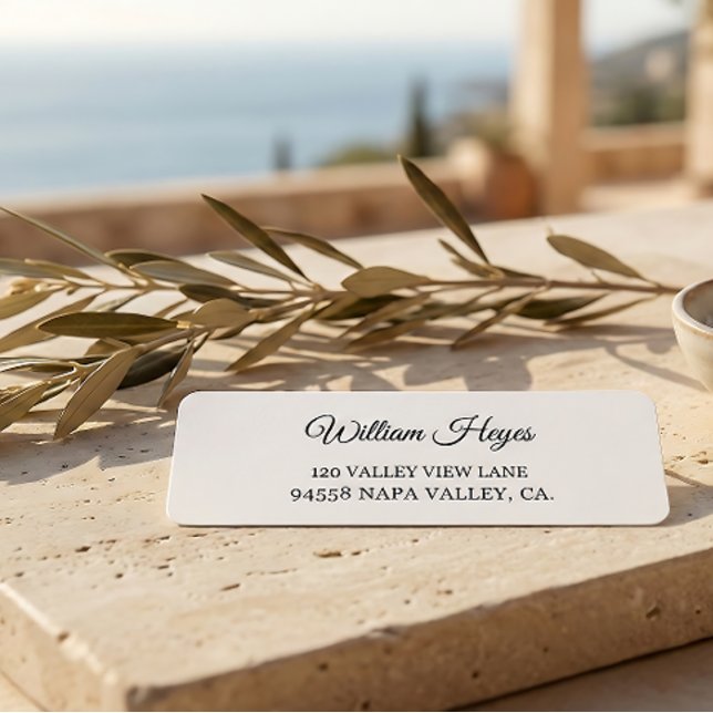 Modern etikett med handskriven returadress (Skapare uppladdad)