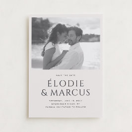 Modern ett foto-fetstil Spara datum Inbjudningar