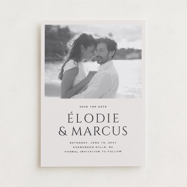 Modern ett foto-fetstil Spara datum Inbjudningar (Skapare uppladdad)