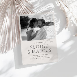 Modern ett foto-fetstil Spara datum Inbjudningar