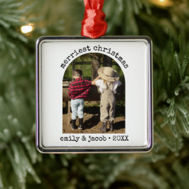 Modern ett foto-minimalistiskt enkelt jultomte julgransprydnad metall