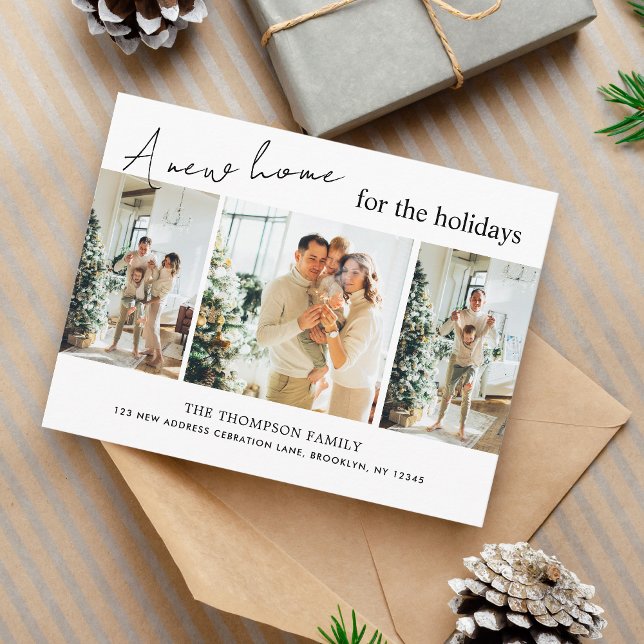 Modern Ett Nytt Hem för Högtiden Foto Flytt Julkort (Skapare uppladdad)