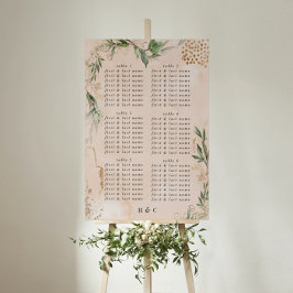 Modern Eucalyptus Abstract Wedding Seating Chart Poster