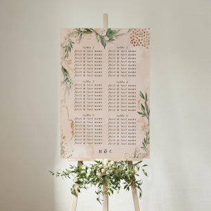 Modern Eucalyptus Abstract Wedding Seating Chart Poster