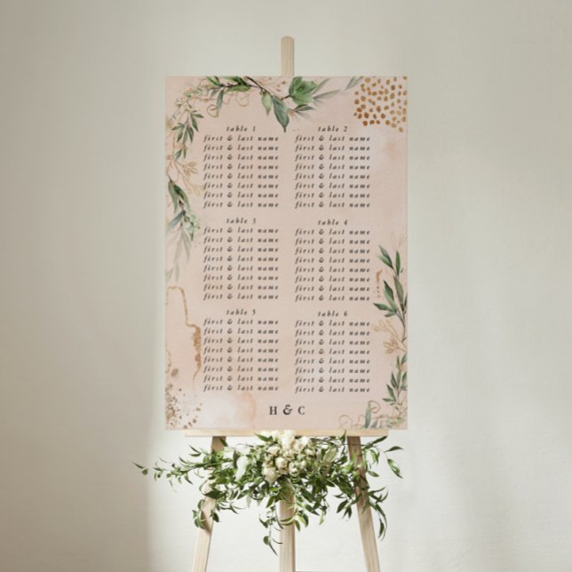 Modern Eucalyptus Abstract Wedding Seating Chart Poster (Skapare uppladdad)