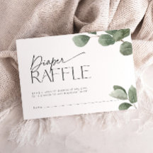 Modern Eucalyptus Blöja Raffla Biljett Baby Shower