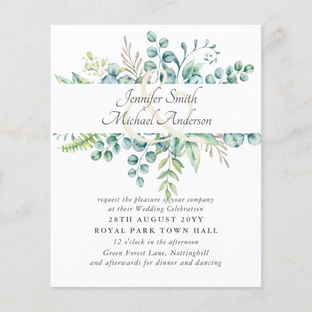 Modern Eucalyptus Bröllop Ampersand Greenery (Framsida)