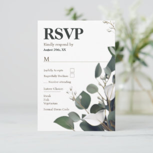 Modern Eucalyptus Bröllop OSA Kort