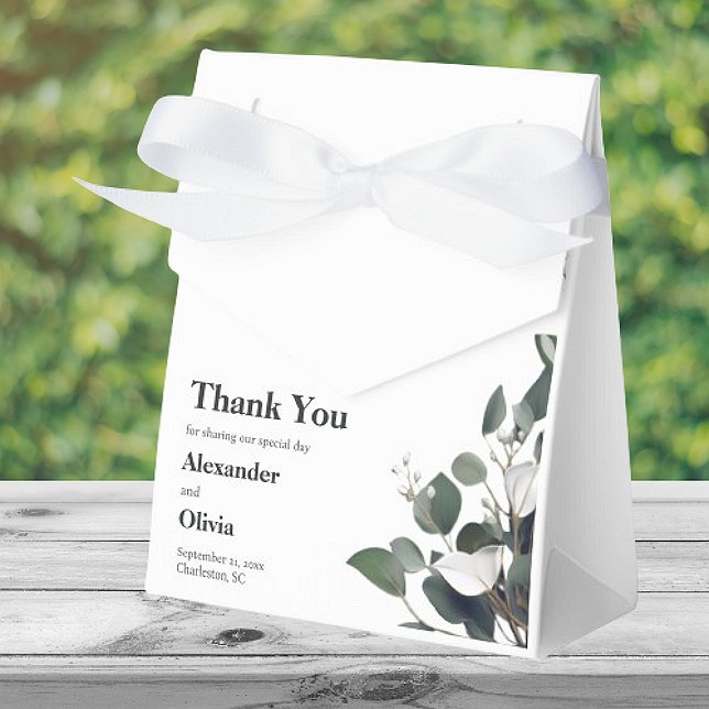 Modern Eucalyptus Bröllop Presentaskar (Modern Eucalyptus Wedding Favor Boxes)