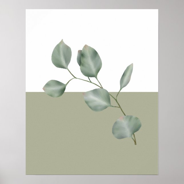 Modern Eucalyptus Colorblock Poster (Framsidan)