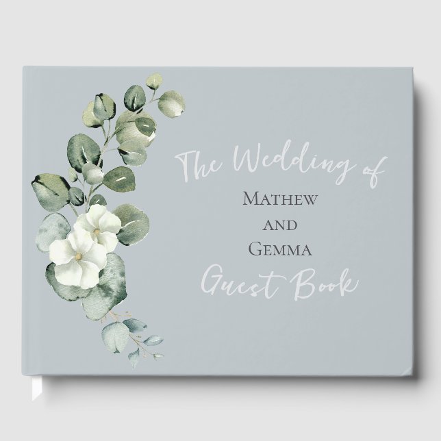 Modern Eucalyptus Design Guest Bok (Framsida)