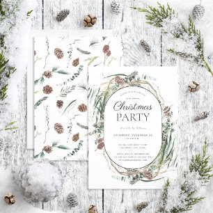 Modern Eucalyptus Dusty Winter jul Party Inbjudningar
