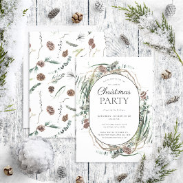 Modern Eucalyptus Dusty Winter jul Party Inbjudningar