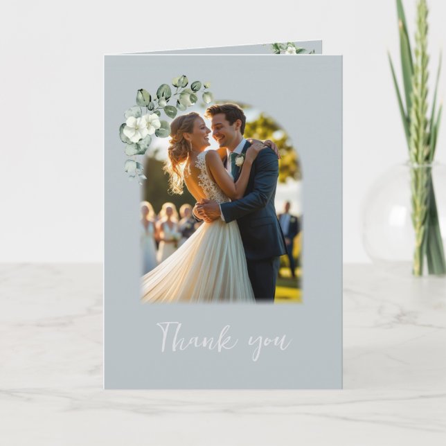 Modern Eucalyptus-foto Viktat tackkort (Framsida)