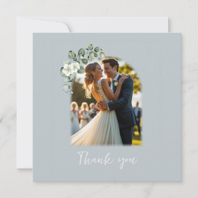 Modern Eucalyptus-fotoplatt tack-kort Tack Kort (Framsida)