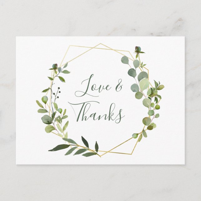 Modern Eucalyptus Geometric Ram Tack Vykort (Framsida)