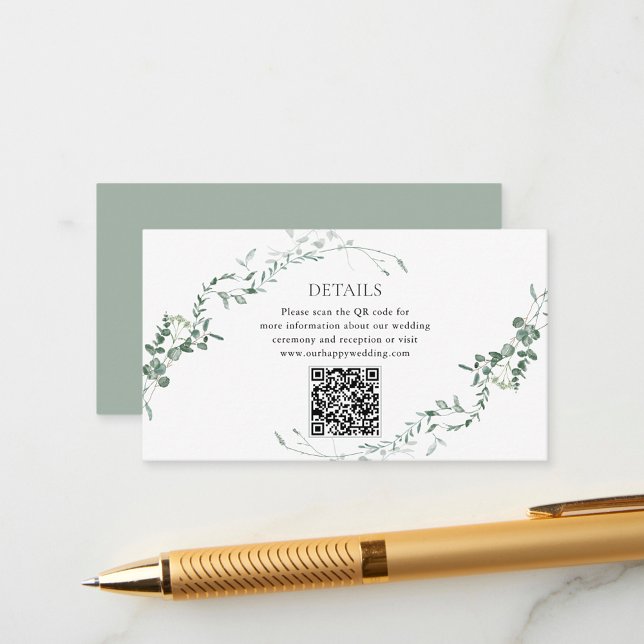 Modern Eucalyptus Greenery Elegant Garden Wedding Tilläggskort (Skapare uppladdad)