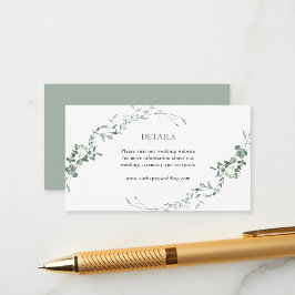 Modern Eucalyptus Greenery Elegant Garden Wedding Tilläggskort
