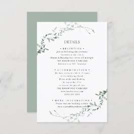 Modern Eucalyptus Greenery Elegant Garden Wedding Tilläggskort