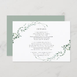 Modern Eucalyptus Greenery Elegant Garden Wedding Tilläggskort