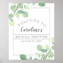 Modern Eucalyptus Greenery Möhippa Välkommen