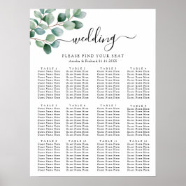Modern Eucalyptus Greenery Wedding Poster