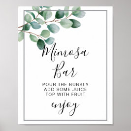 Modern Eucalyptus Greenery Wedding Poster