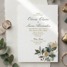 Modern Eucalyptus Guld Folie kalligrafi vattenfärg