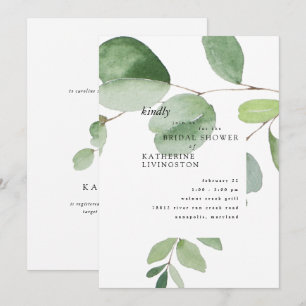 Modern Eucalyptus Inbjudningskort för möhippan