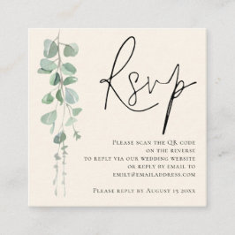 Modern Eucalyptus Ivory Sage QR Bröllop OSA Tilläggskort