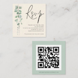Modern Eucalyptus Ivory Sage QR Bröllop OSA Tilläggskort