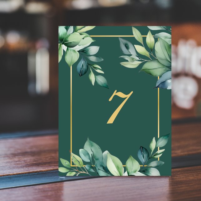 Modern Eucalyptus Löv QR-kod Muslim Bröllop Bordsnummer (Skapare uppladdad)