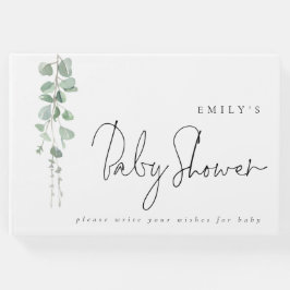 Modern Eucalyptus Önskemål for Baby Shower Gästböcker