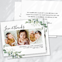 Modern Eucalyptus Photo Baby - tack, ditt kort