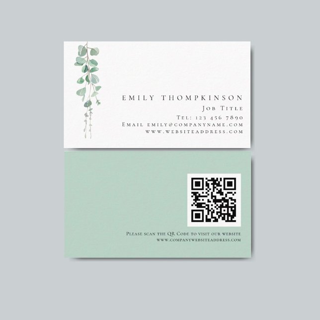 Modern Eucalyptus QR-kod, alla yrken Visitkort (Skapare uppladdad)