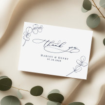 Modern Eucalyptus springs Navy Blue Wedding