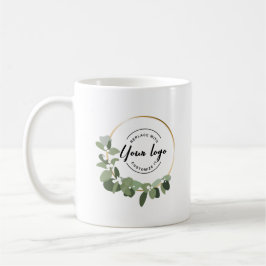 Modern Eucalyptus WAN Anpassningsbar Business logo Kaffemugg