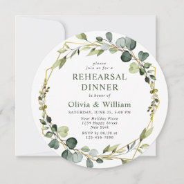 Modern Eucalyptus WAN Ram REHEARSAL DINNER Inbjudningar