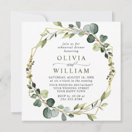 Modern Eucalyptus WAN Ram REHEARSAL DINNER Inbjudningar