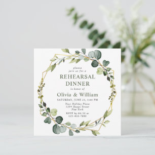 Modern Eucalyptus WAN Ram REHEARSAL DINNER Inbjudningar