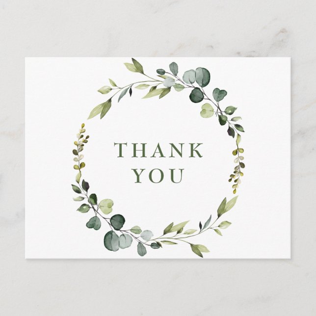 Modern Eucalyptus Wandan Ram Tack Boho Vykort (Framsida)