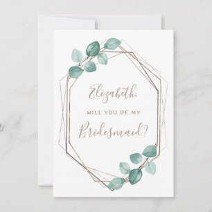 Modern Eucalyptus Watercolor Greenery Bridesmaid Inbjudningar