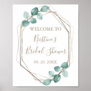 Modern Eucalyptus Watercolor Kaffe Skript Bröllop Poster