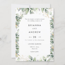 Modern Eucalyptus Wedding Invitation Einladung Inbjudningar